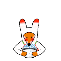 foxbrush_ hot summer fox rabbit Sticker