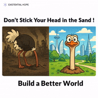 Ostrich Head Pop Out GIF by Foresight Existential Hope