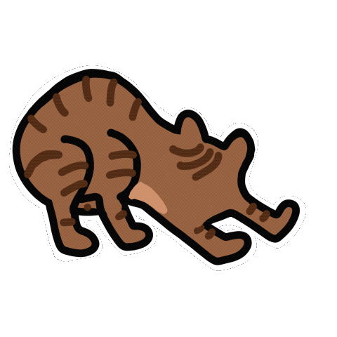 CatLadyCreates tabby bowser tabby cat tail chase Sticker