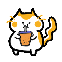 Cat Tea Sticker by Poku Meow
