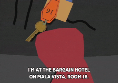 hotel bargain GIF by South Park 