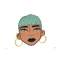 Muy_mau girl hair makeup color Sticker