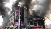 Fire Engulfs Five-Story Shopping Mall in Azerbaijan's Capital