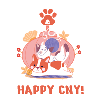Shopthepaw new year cny chinese new year happy cny Sticker