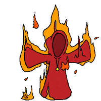 churchofdivineapathy fire run church flame GIF