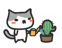 Cat Growing Sticker by yomoyeah