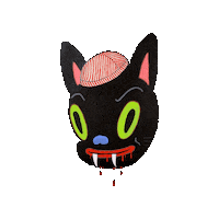 garybaseman cat black cat blackie 9lives Sticker