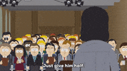 crowd speaking GIF by South Park 