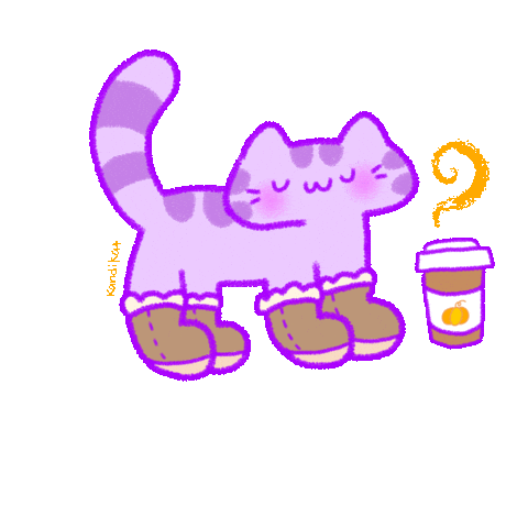 KandiKatFriends giphyupload cat coffee kawaii Sticker