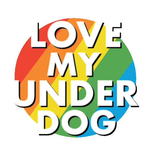 UnderdogInternational dog rainbow puppy dogs Sticker