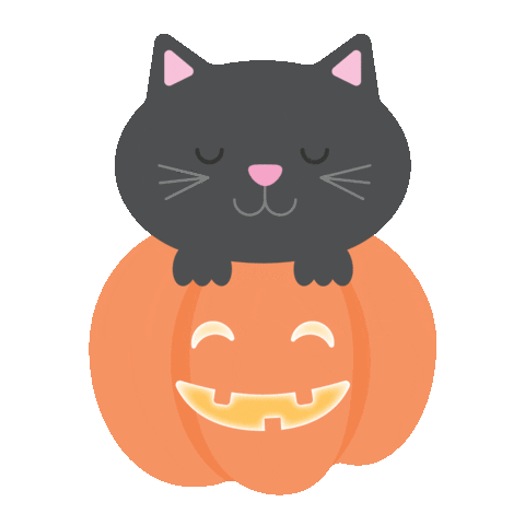 Black Cat Fall Sticker