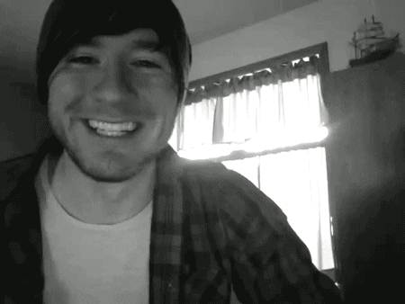 black and white smiles GIF