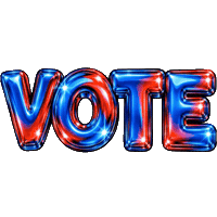 Red And Blue Vote Sticker