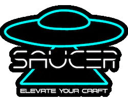 elevate flying saucer Sticker by SAUCER
