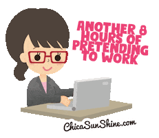 Tired At Work Sticker by ChicaSunshineShop