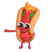 Hot Dog Dance Sticker by Insert Coin Animation Studios