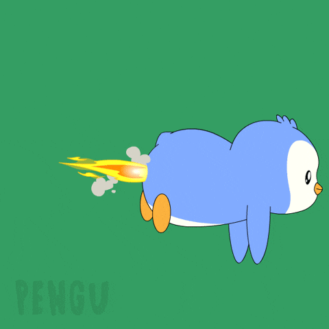 Penguin Flying GIF by Pudgy Penguins