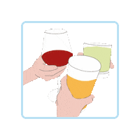 Beer Wine Sticker by Ribelle Rascasse