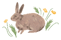 Flowers Bunny Sticker by Louise Gouet