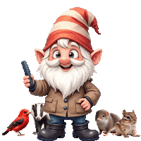 Cute Gnome Taking A Selfie Sticker