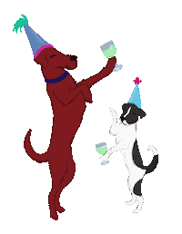 Dog Party Dogs Sticker by Modern Mayberry