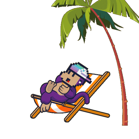 Folding Palm Tree Sticker by BigBrains