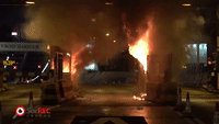 Hong Kong Cross-Harbour Tunnel Toll Booths Burn During Evening of Constant Protests