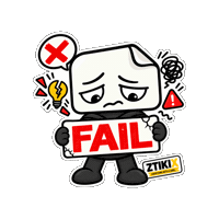 Epic Fail Oops Sticker by ZTIKIX