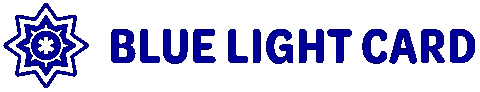 bluelightcard logo blue light icon Sticker