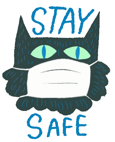 gifsbypetra cat mask covid safe Sticker