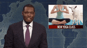 michael che goat yoga GIF by Saturday Night Live
