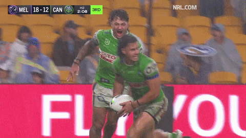 Celebration Nrl GIF by Canberra Raiders