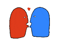 eh_mon_pate love heart kiss blue Sticker