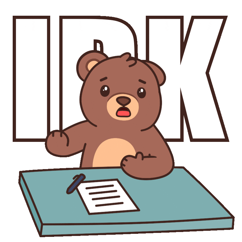 Confused Teddy Bear Sticker by BEARISH