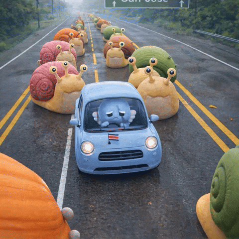 Traffic Jam Snails GIF by PuraRuta