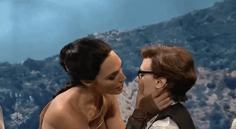 Wonder Woman Kiss GIF by Saturday Night Live