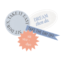 mackenziesitstudio dream sit down day off take it easy Sticker