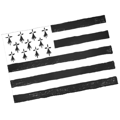 maudefuric flag blackandwhite bretagne drapeau Sticker