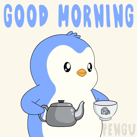 Good Morning Coffee GIF by Pudgy Penguins