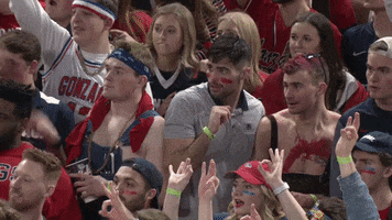 GonzagaBulldogs basketball celebration hug fans GIF