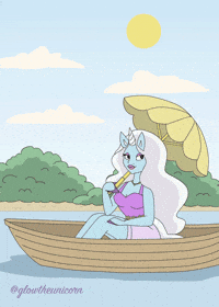 Boat Self Care GIF by Glow The Unicorn
