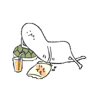 office eating Sticker by Kameryman and Usagibucho