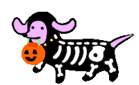 Trick Or Treat Dog Sticker by Stefanie Shank