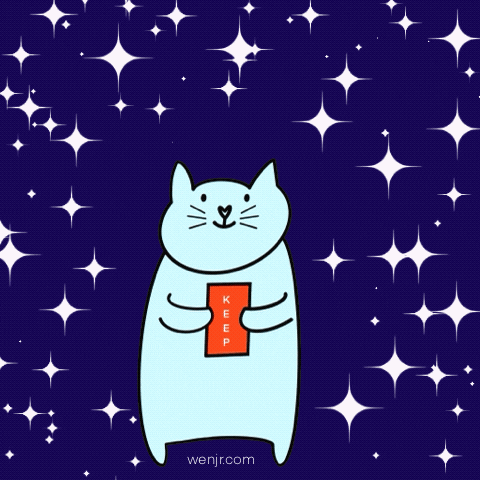 Starry Night Cute Cat GIF by wenjr