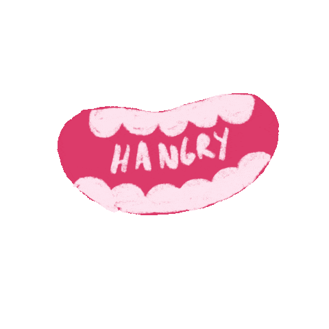 _pikaaaaaa pink hungry hangry fod Sticker