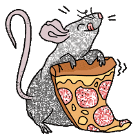 Pizza Rat Sticker by Ivo Adventures