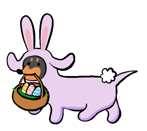 Hopping Easter Bunny Sticker by Stefanie Shank