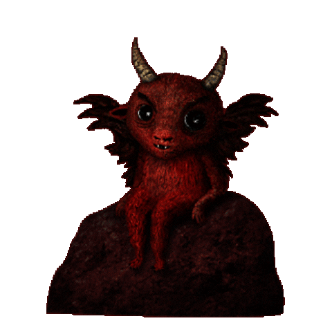 Happy Red Devil Sticker by Kiszkiloszki