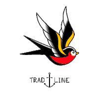 tradline school black tattoo line Sticker