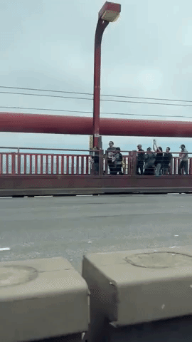 Demonstrators Line the Golden Gate Bridge in Solidarity With Protesters in Iran